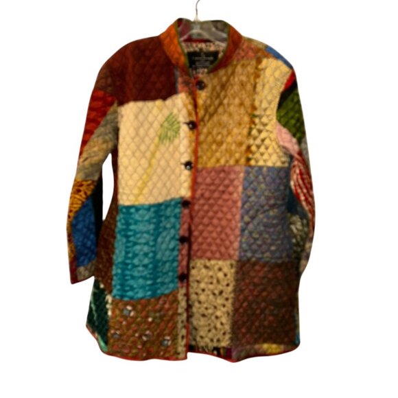 Sacred Threads NEW patchwork blazer jacket French Provencal floral prints L/XL - Picture 2 of 6